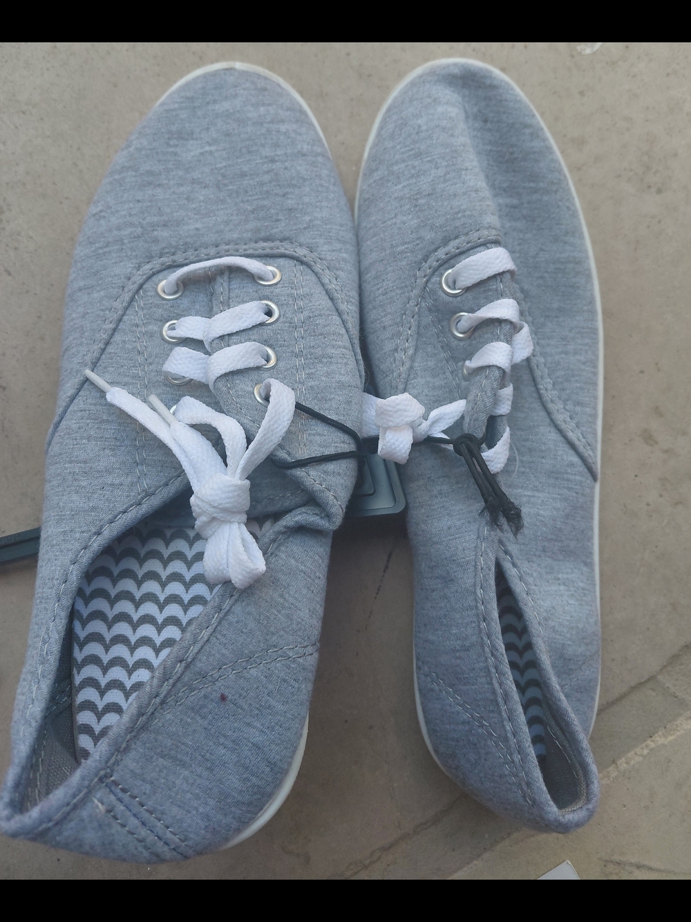 Casual Gray Canvas Sneakers with White Laces